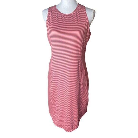 Title Nine Buttah Red Gray Striped Alpha Athleisure Athletic Sheath Tank Dress S - Picture 1 of 5